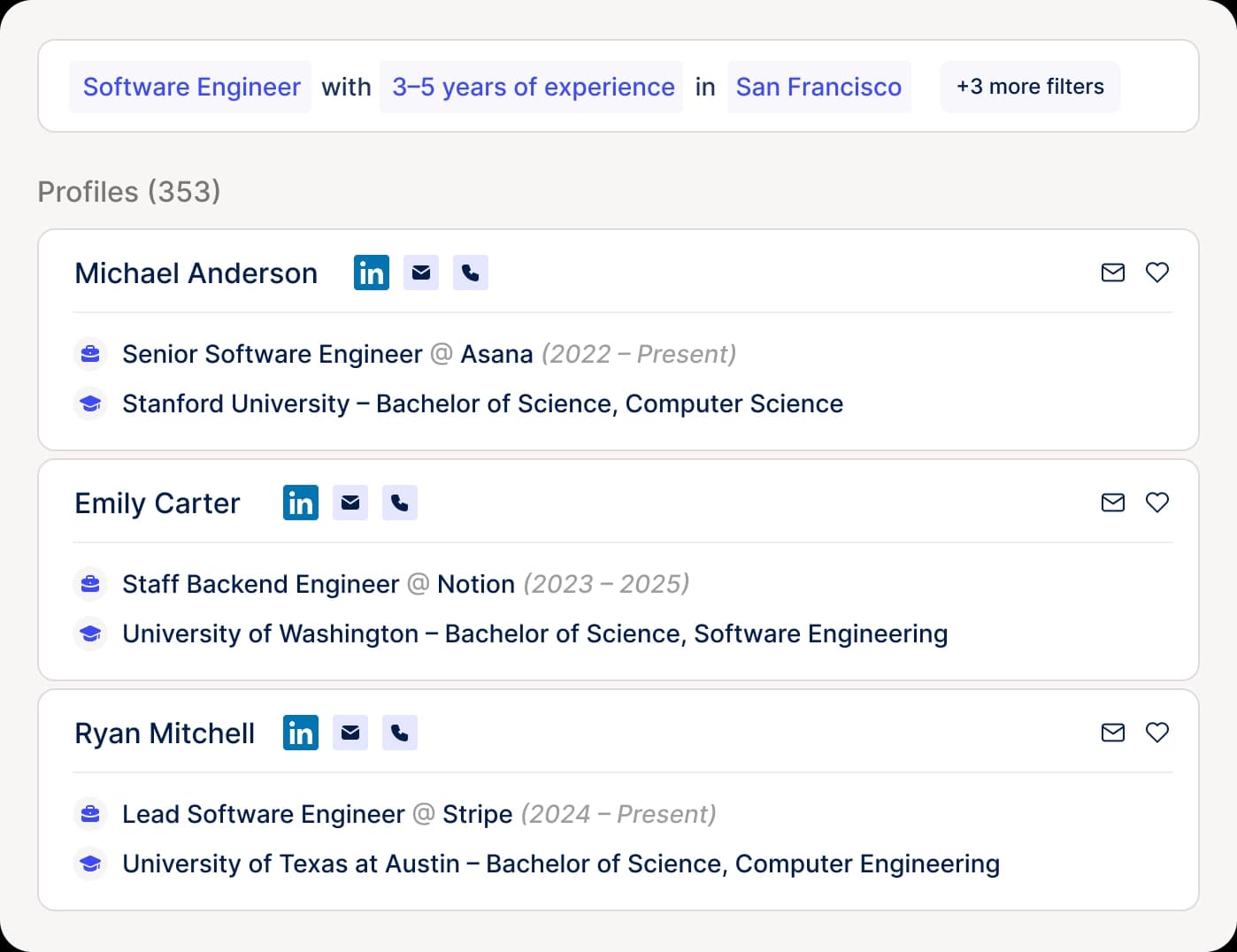 Search 800M+ profiles from multiple data sources