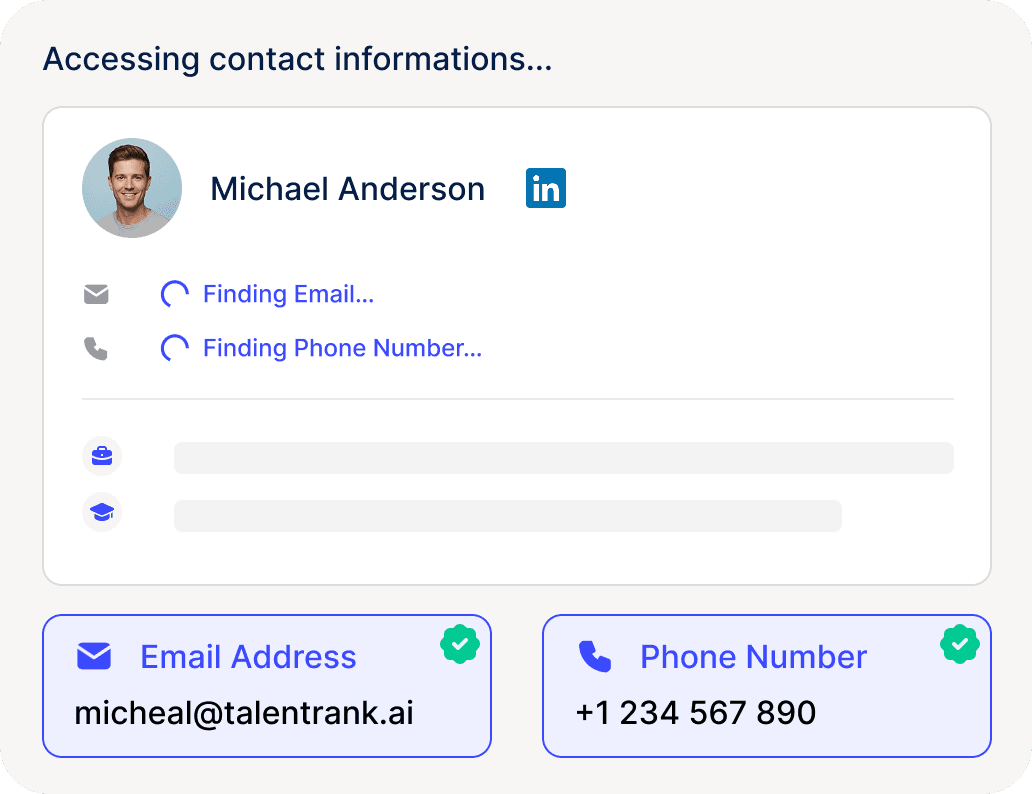 Access verified contact details for every profile
